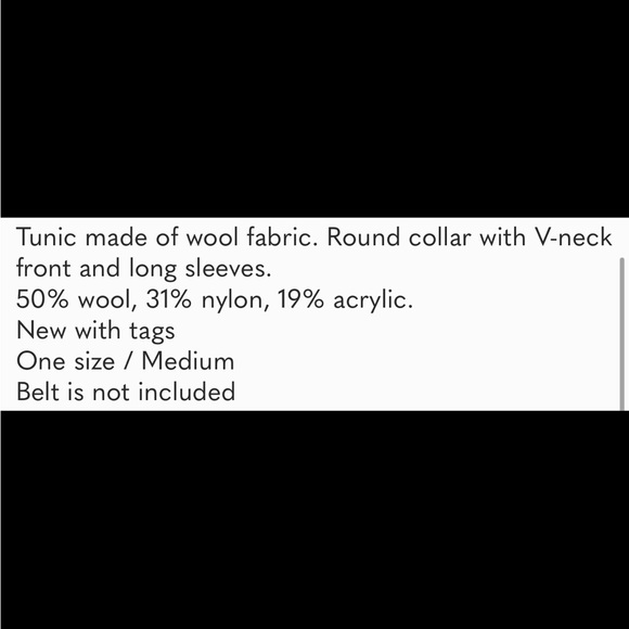 Zara Tunic Jacquard 50% Wool Blend Heavyweight New - Picture 5 of 5